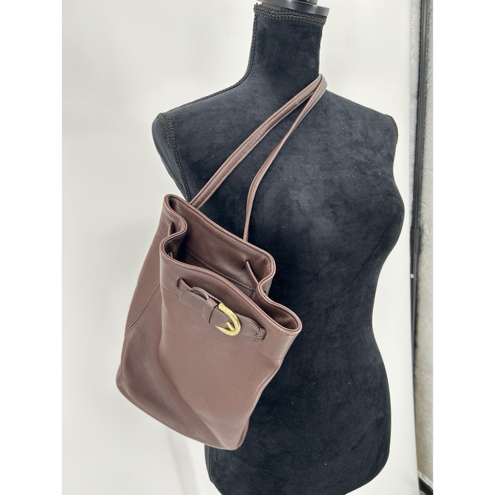Vintage Coach 4162 Small Bucket Shoulder Bag‎ Dark Brown Extremely Rare Old
